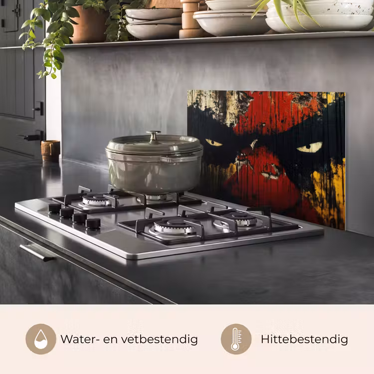 Spatscherm keuken - Graffiti - Ogen - Abstract — 2