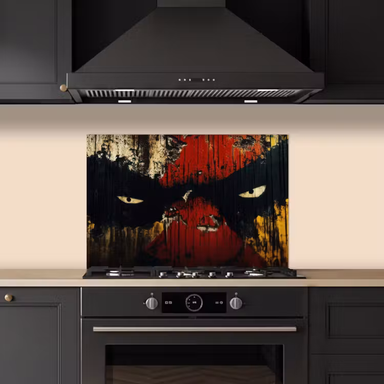 Spatscherm keuken - Graffiti - Ogen - Abstract — 5