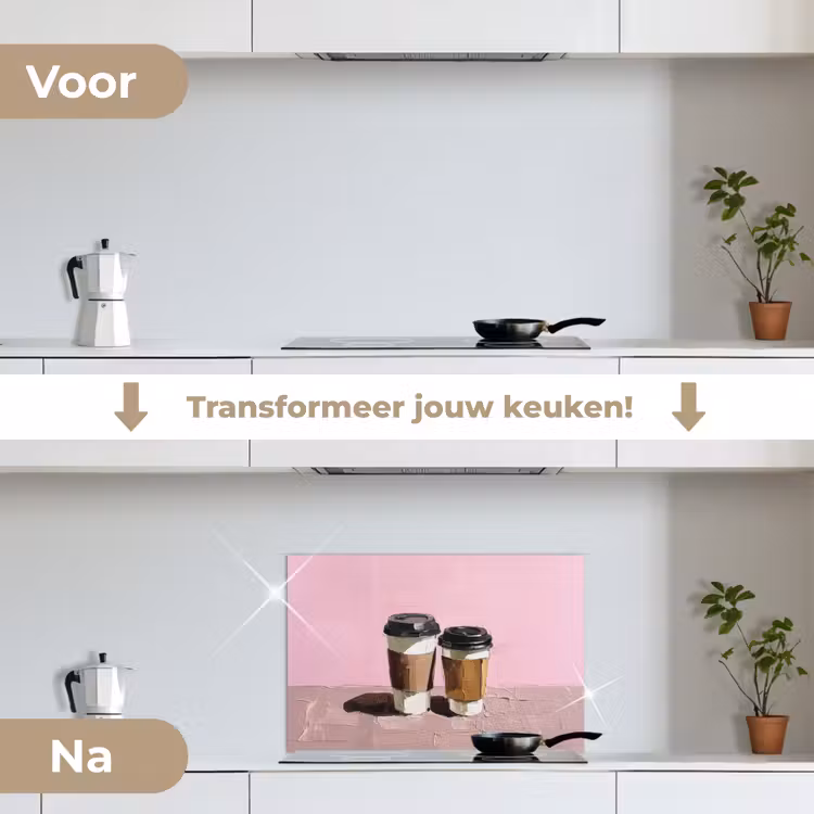 Spatscherm keuken - Koffiebekers - Deksel - Verf - Textuur — 7