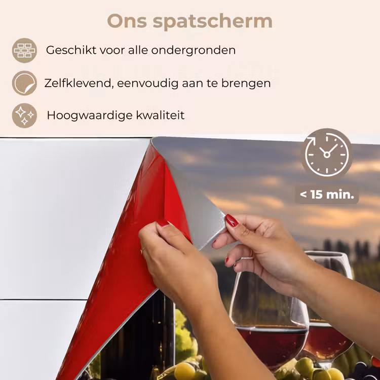 Spatscherm keuken - Wijn - Druiven - Heuvels - Landschap — 4