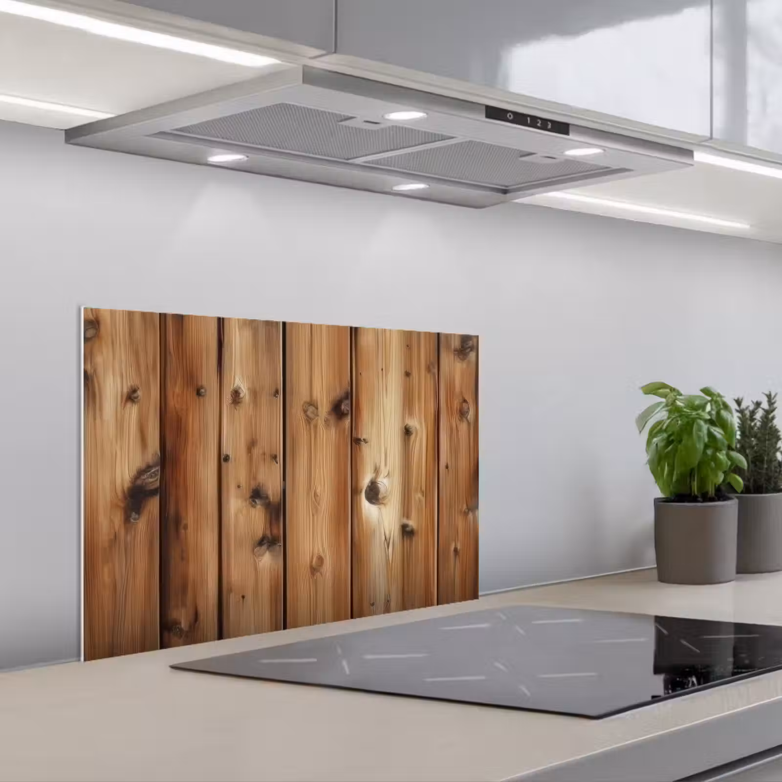 Spatscherm keuken - Hout - Planken - Bruin — 1