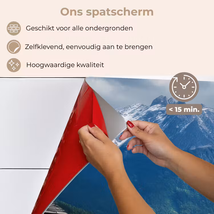 Spatscherm keuken - Alpen - Weide - Bergen - Koeien — 4