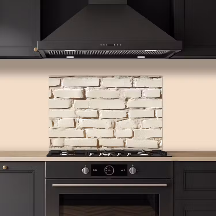 Spatscherm keuken - Bakstenen - Muur - Licht - Wit — 5