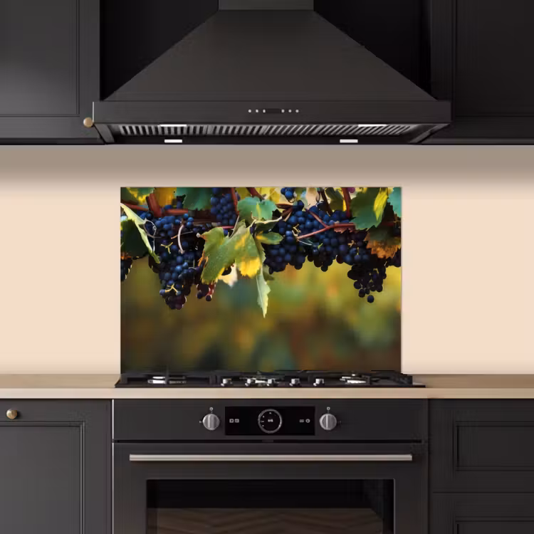 Spatscherm keuken - Druiven - Wijn - Natuur - Groen — 5
