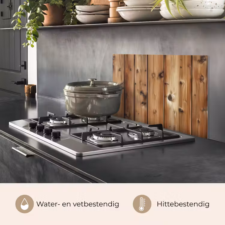 Spatscherm keuken - Hout - Planken - Bruin — 2