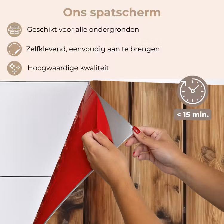 Spatscherm keuken - Hout - Planken - Bruin — 4