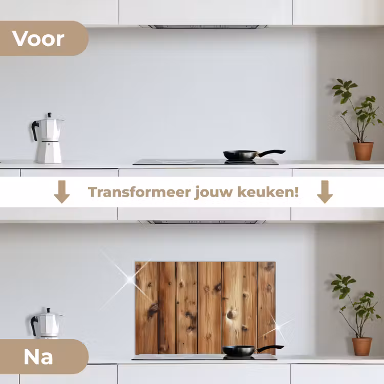 Spatscherm keuken - Hout - Planken - Bruin — 7
