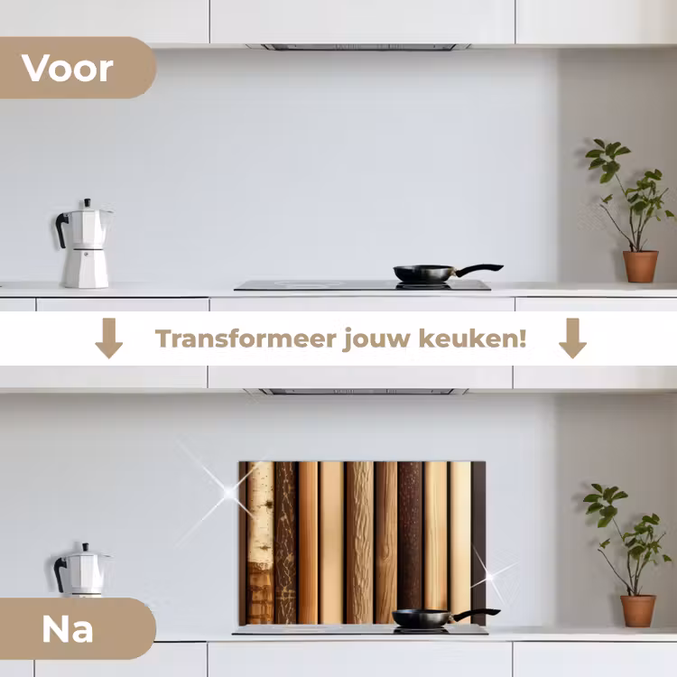 Spatscherm keuken - Hout - Planken - Natuurlijk — 7