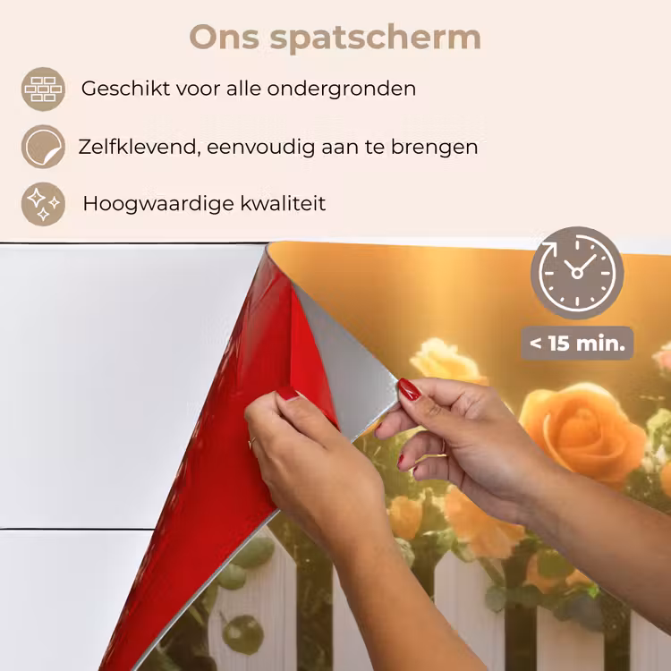 Spatscherm keuken - Rozen - Hek - Zonlicht — 4