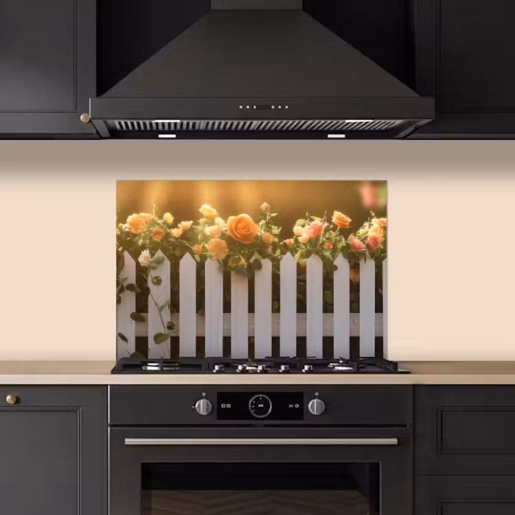 Spatscherm keuken - Rozen - Hek - Zonlicht — 5