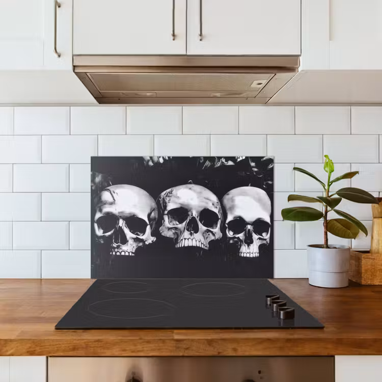 Spatscherm keuken - Schedels - Zwart - Contrast — 3