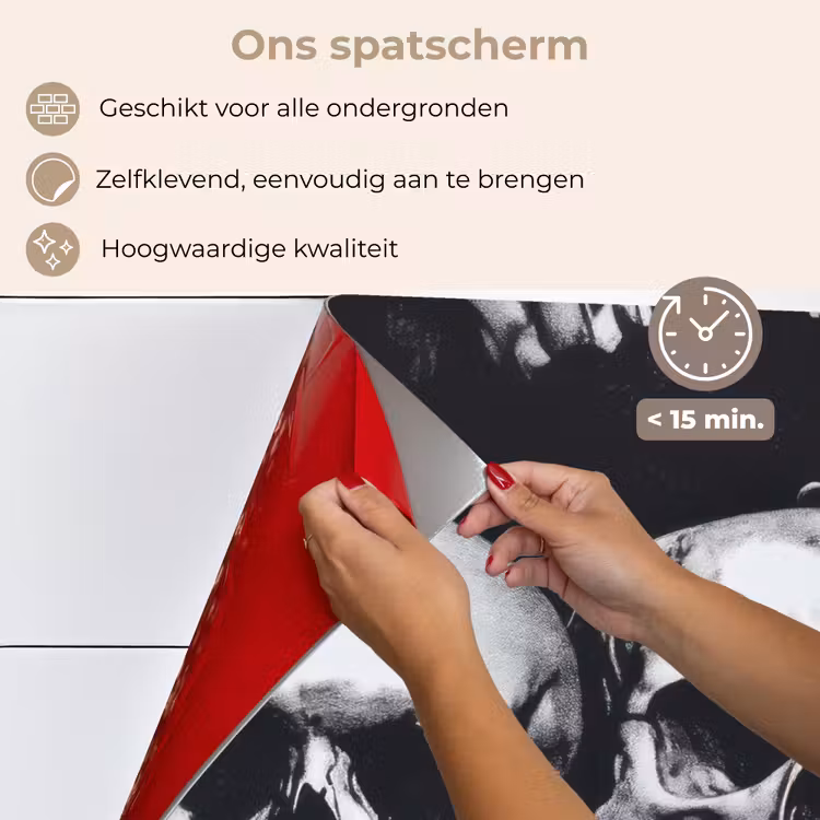 Spatscherm keuken - Schedels - Zwart - Contrast — 4