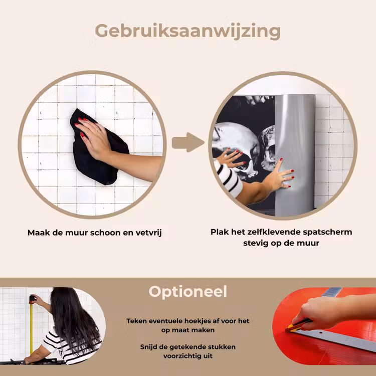 Spatscherm keuken - Schedels - Zwart - Contrast — 6
