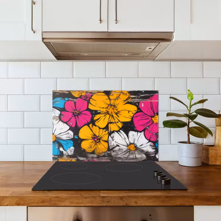 Spatscherm keuken - Street Art - Bloemen - Mix — 3