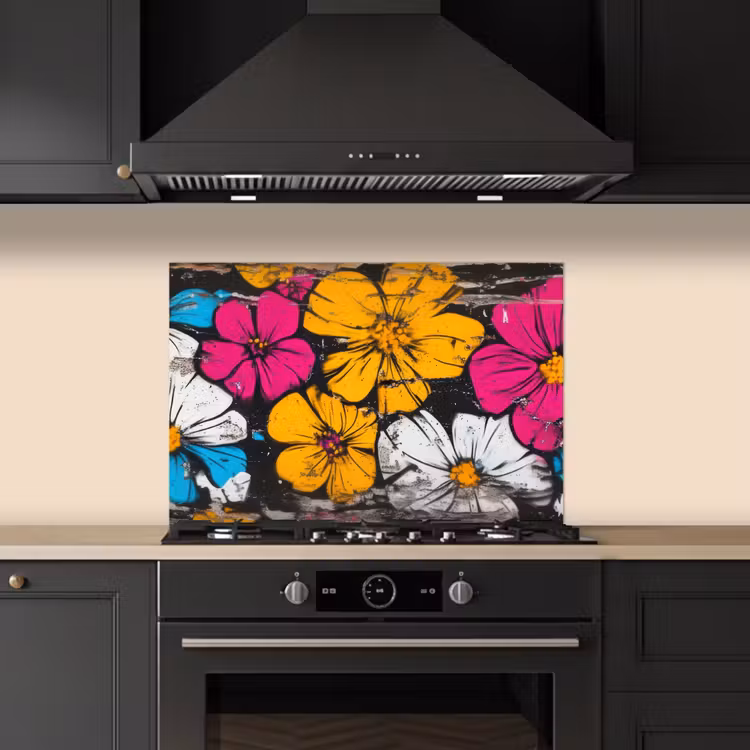 Spatscherm keuken - Street Art - Bloemen - Mix — 5