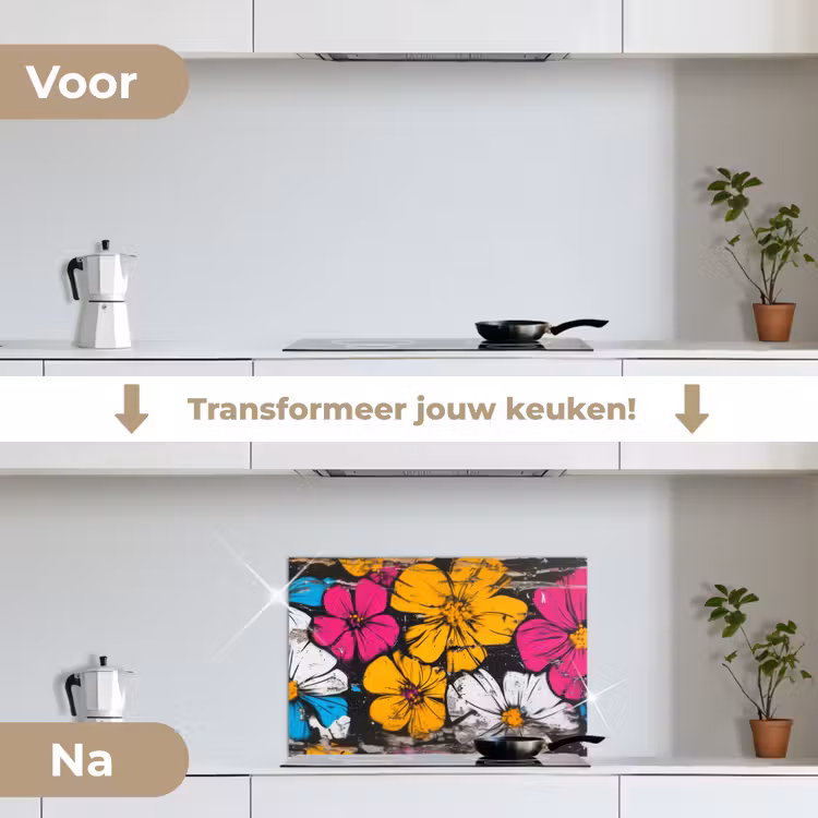 Spatscherm keuken - Street Art - Bloemen - Mix — 7