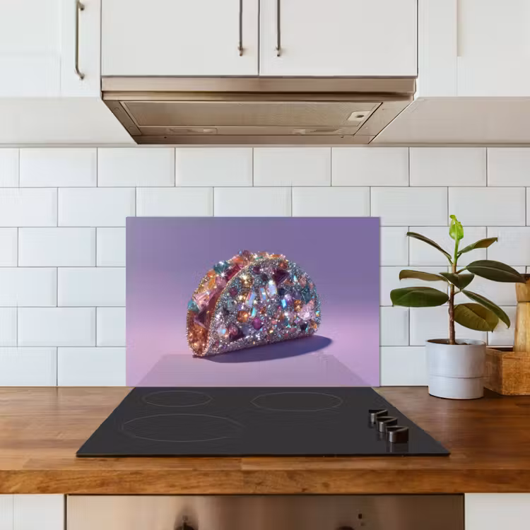 Spatscherm keuken - Edelstenen - Glitters - Paars - Kleurrijk — 3