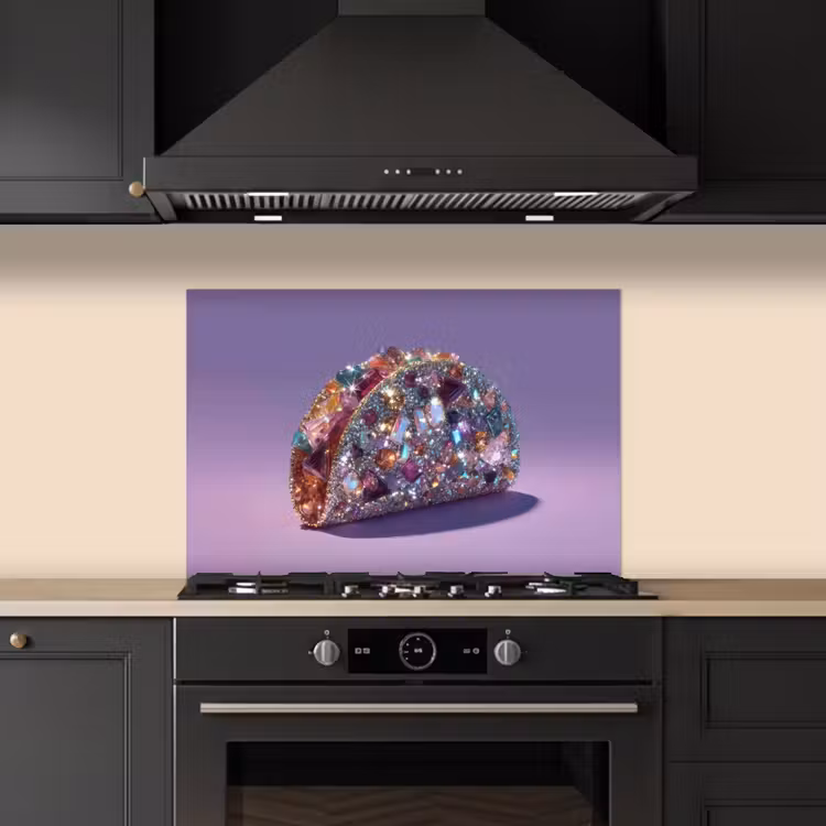 Spatscherm keuken - Edelstenen - Glitters - Paars - Kleurrijk — 5