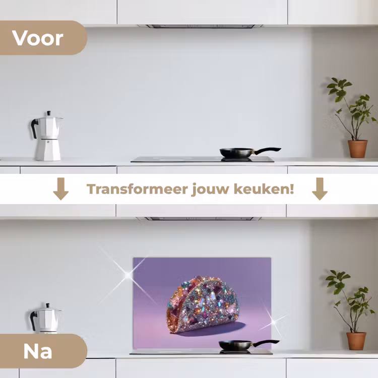 Spatscherm keuken - Edelstenen - Glitters - Paars - Kleurrijk — 7