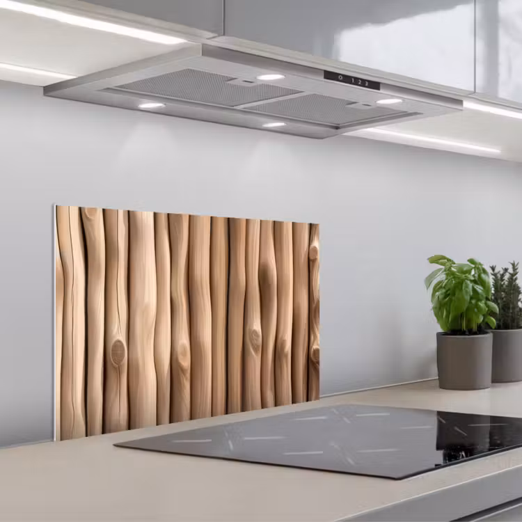 Spatscherm keuken - Hout - Stam - Lichtbruin — 1