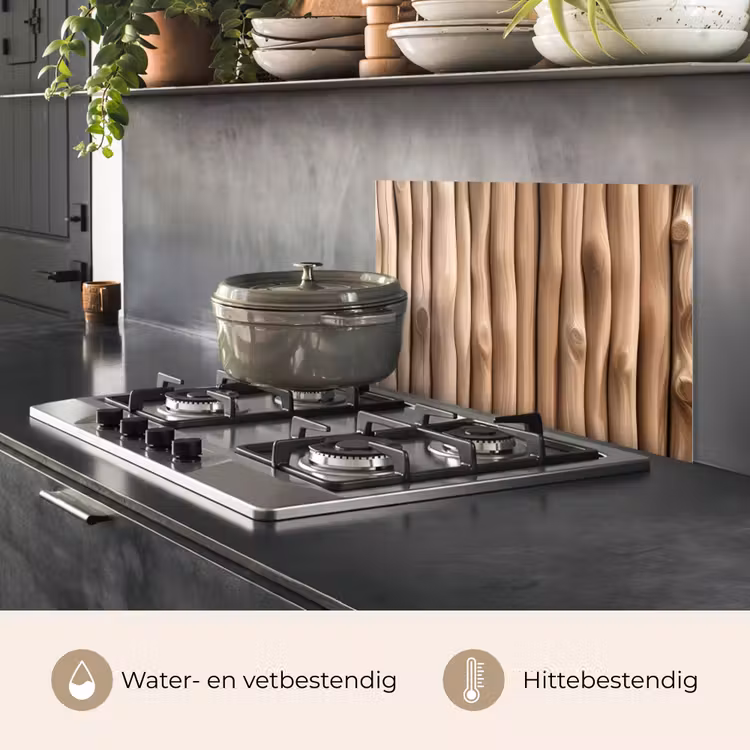 Spatscherm keuken - Hout - Stam - Lichtbruin — 2