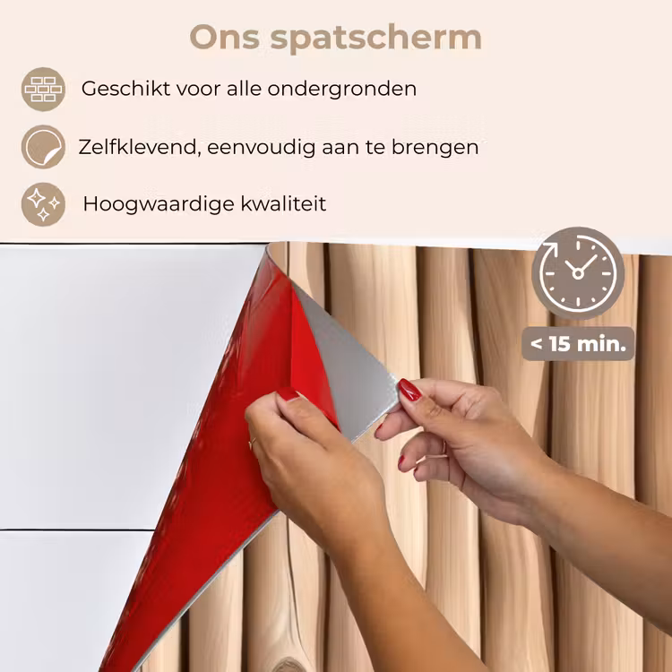 Spatscherm keuken - Hout - Stam - Lichtbruin — 4
