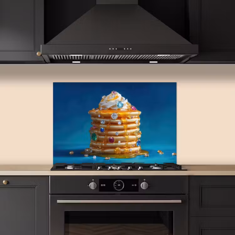 Spatscherm keuken - Pannenkoeken - Steentjes - Glitter - Slagroom — 5