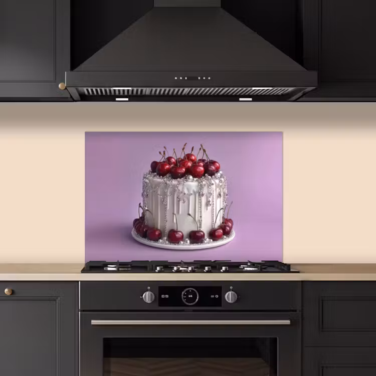 Spatscherm keuken - Taart - Kersen - Juwelen - Rood — 5