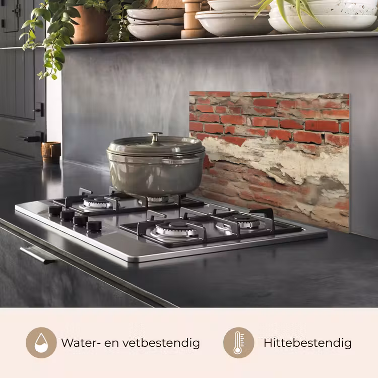 Spatscherm keuken - Muur - Baksteen - Verweerd — 2