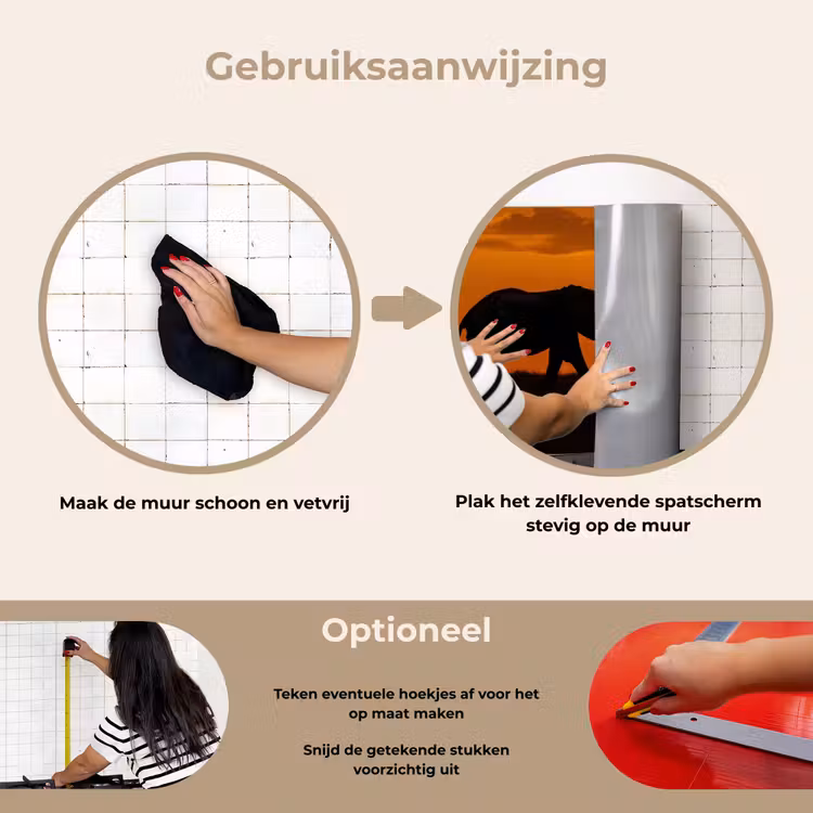 Spatscherm keuken - Olifanten - Savanne - Zonsondergang — 6