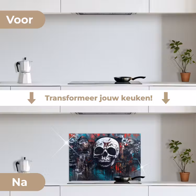 Spatscherm keuken - Schedels - Graffiti - Abstract — 7