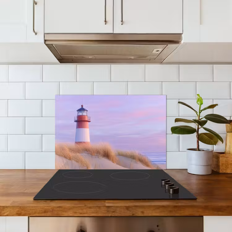 Spatscherm keuken - Vuurtoren - Duinen - Zonsondergang — 3