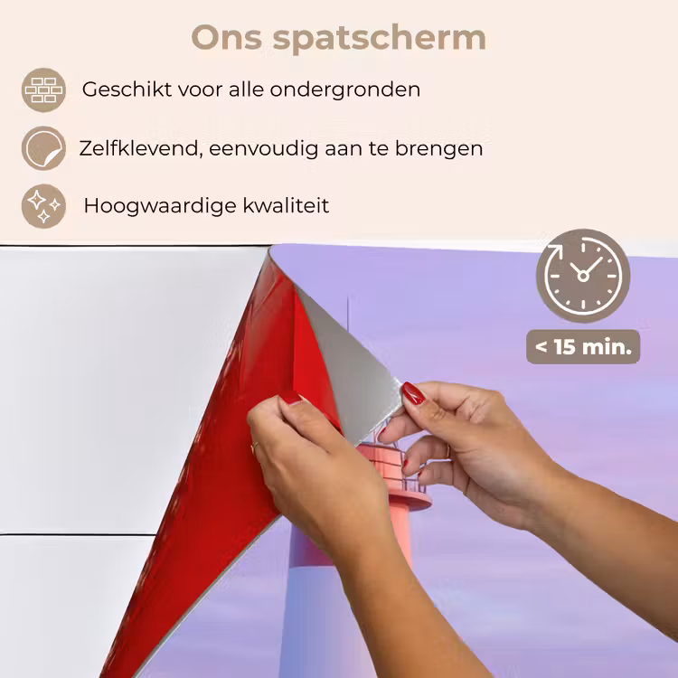Spatscherm keuken - Vuurtoren - Duinen - Zonsondergang — 4