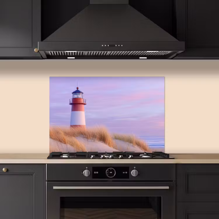 Spatscherm keuken - Vuurtoren - Duinen - Zonsondergang — 5