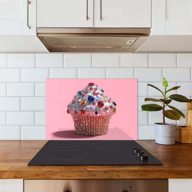 Spatscherm keuken - Cupcake - Kleurrijk - Edelstenen — 3