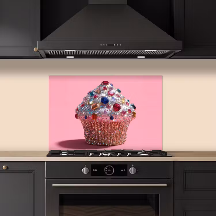 Spatscherm keuken - Cupcake - Kleurrijk - Edelstenen — 5