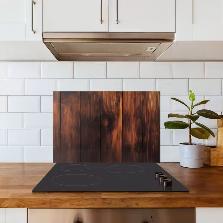 Spatscherm keuken - Hout - Planken - Vintage - Donkerbruin — 3