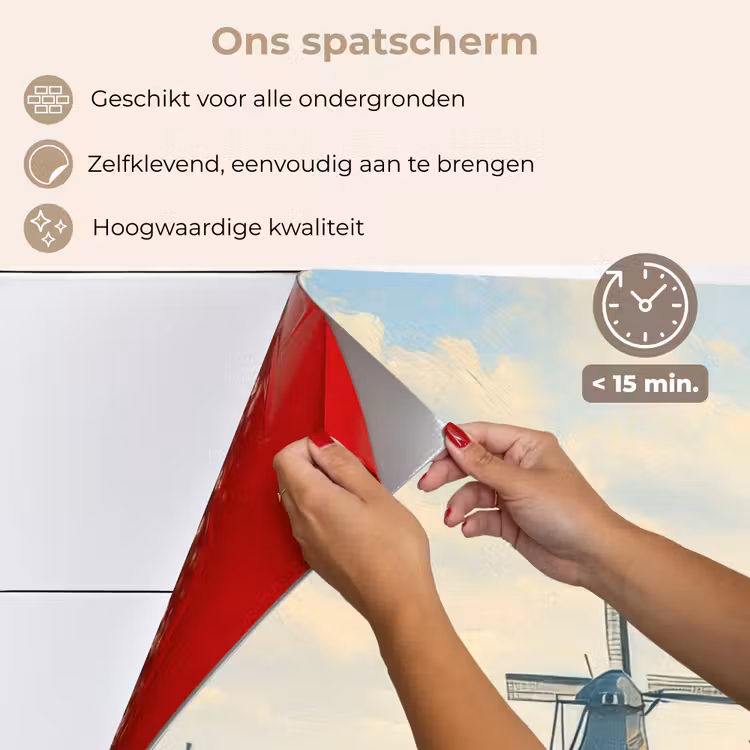Spatscherm keuken - Koeien - Windmolen - Weide - Blauw — 4
