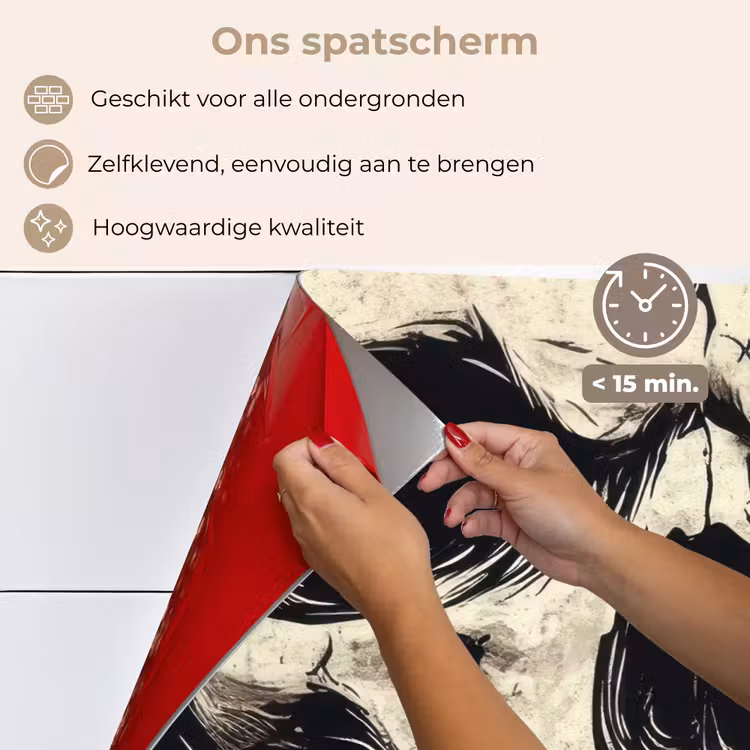 Spatscherm keuken - Schedel - Kettingen - Rood — 4