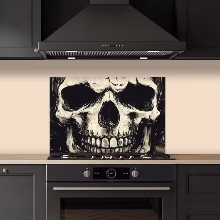Spatscherm keuken - Schedel - Kettingen - Rood — 5