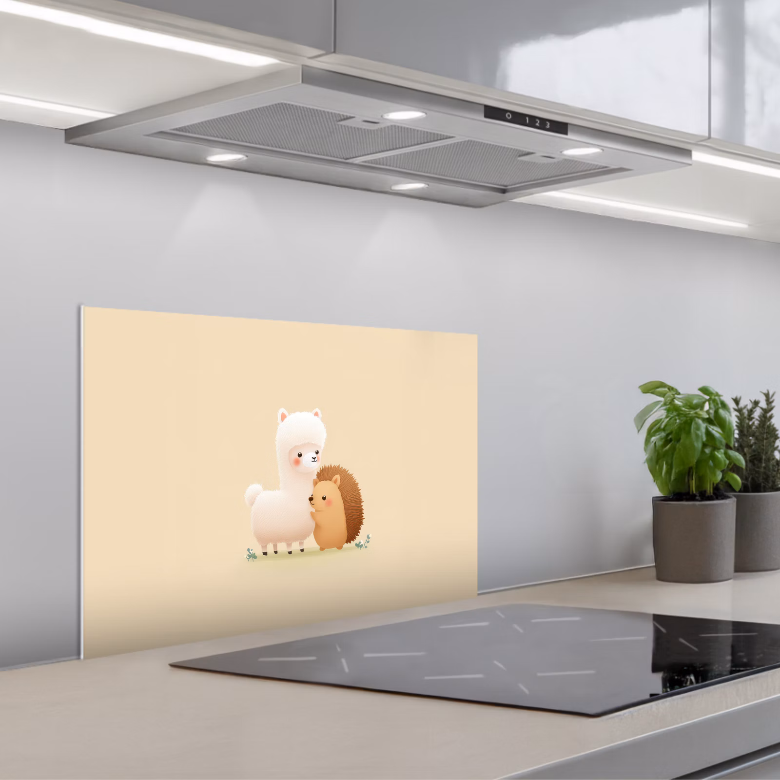 Spatscherm keuken - Alpaca - Egel - Bruin - Knuffelen — 1
