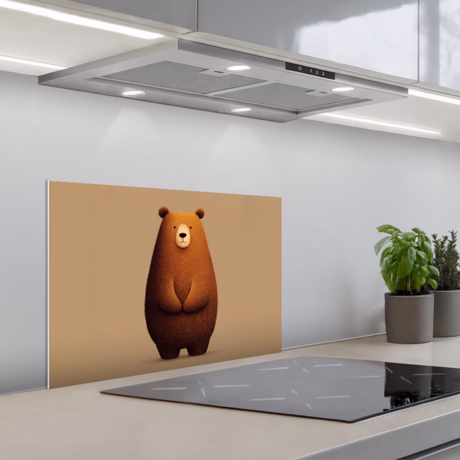 Spatscherm keuken - Beer - Minimalistisch - Bruin — 1