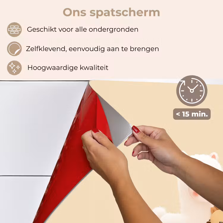Spatscherm keuken - Alpaca - Egel - Bruin - Knuffelen — 4