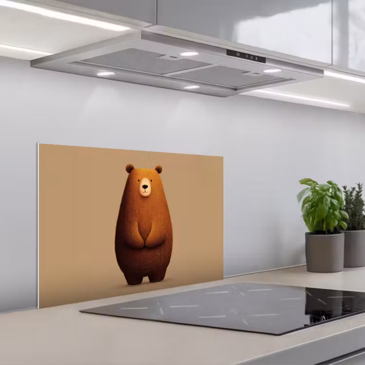 Spatscherm keuken - Beer - Minimalistisch - Bruin — 1