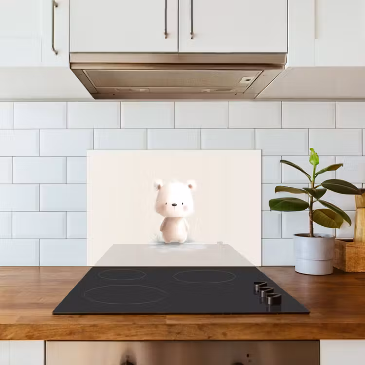 Spatscherm keuken - Beertje - Sneeuwvlokje - Wit - Pluizig — 3