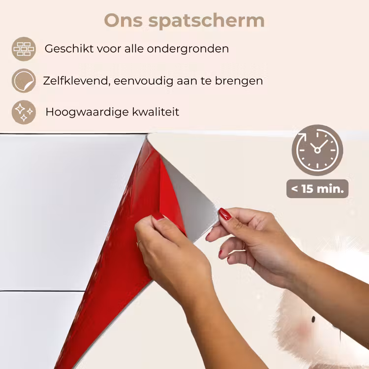 Spatscherm keuken - Beertje - Sneeuwvlokje - Wit - Pluizig — 4