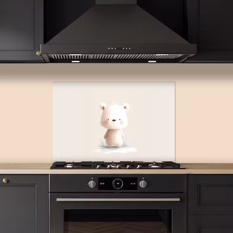 Spatscherm keuken - Beertje - Sneeuwvlokje - Wit - Pluizig — 5