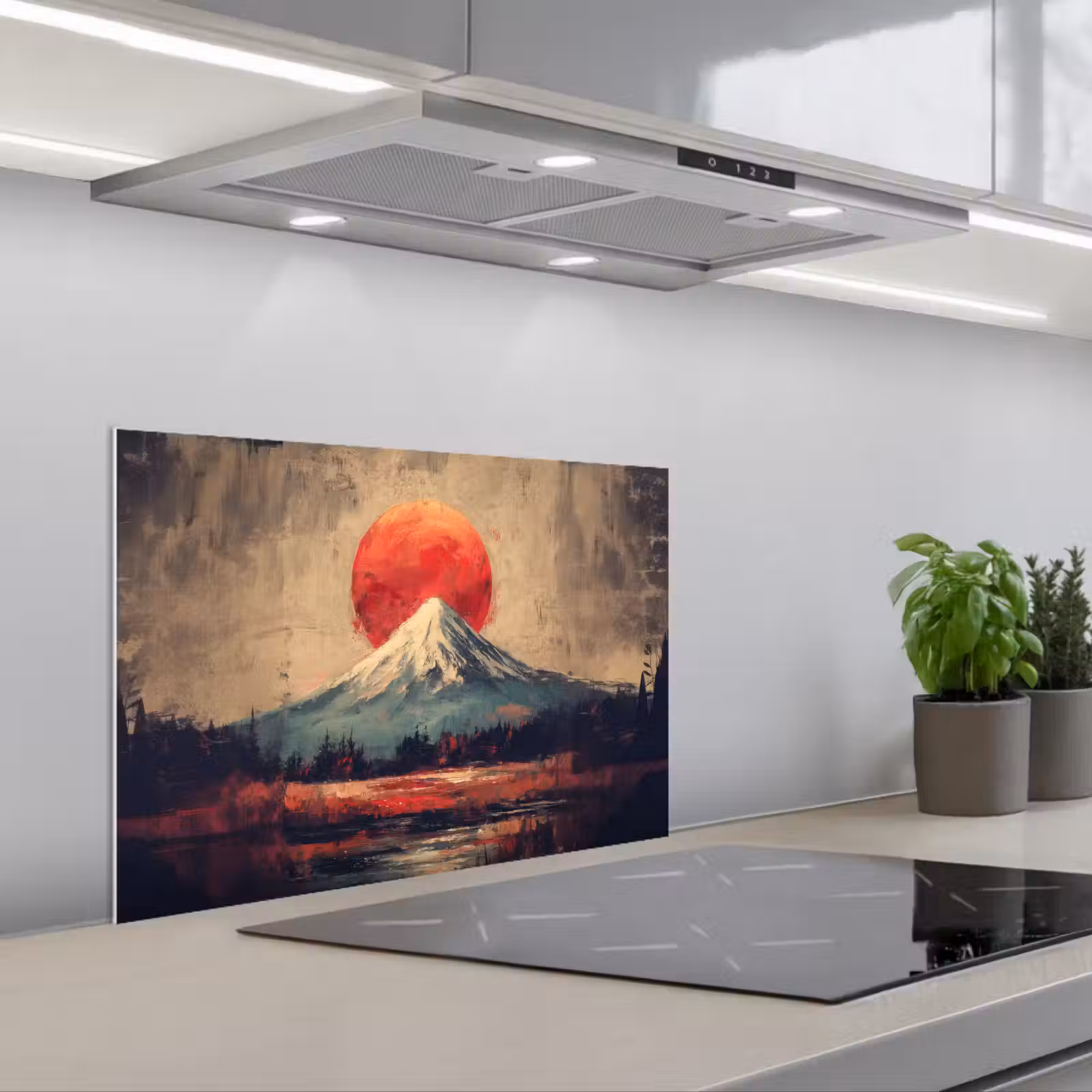Spatscherm keuken - Bergtop - Sneeuw - Zon — 1