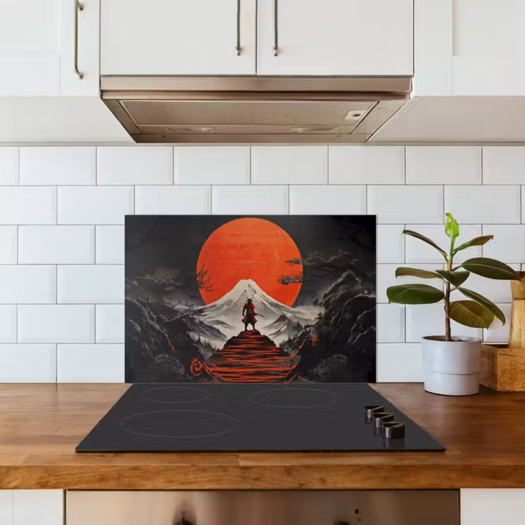 Spatscherm keuken - Krijger - Rode trappen - Zon - Berg — 3