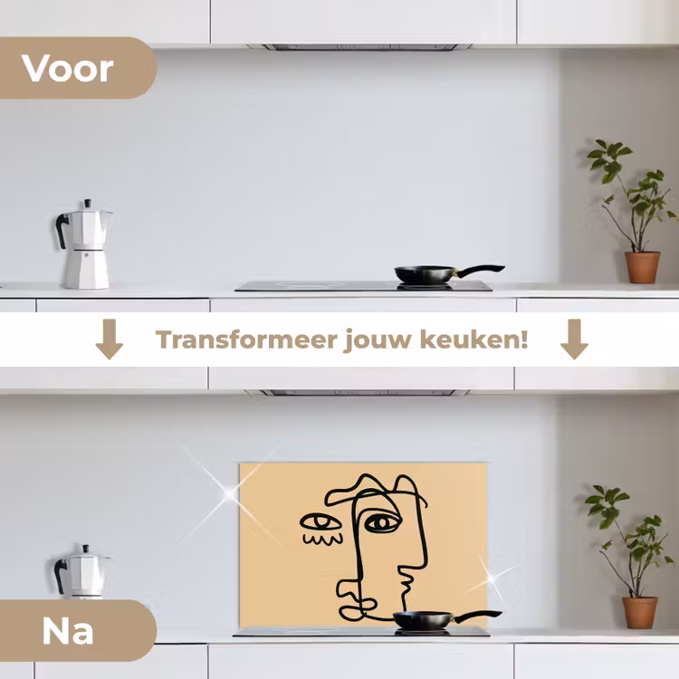 Spatscherm keuken - Overlappende profielen - Lichtbruin - Zwart — 7